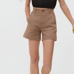 Everlane High-Rise Tan/Camel Cotton Shorts